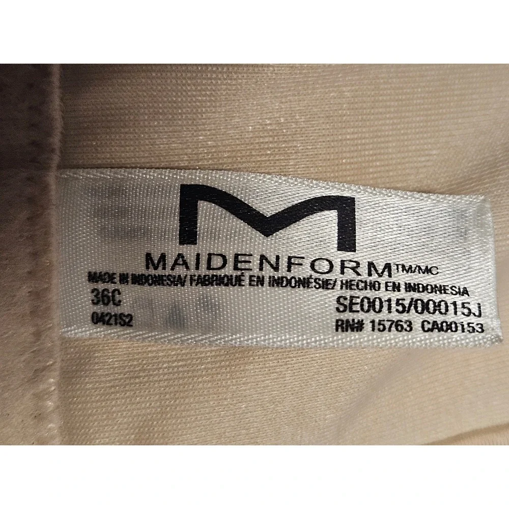 Maidenform Strapless Bra 36C Nude Wireless Lift SE0015 4 Hook Closure NT41
